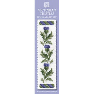 British Textile Heritage Cross-stitch Bookmark kit - Victorian Thistles