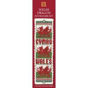 British Textile Heritage Cross-stitch Bookmark kit - Welsh Dragon