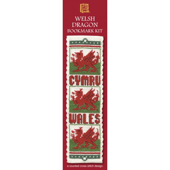 British Textile Heritage Cross-stitch Bookmark kit - Welsh Dragon