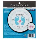 Dimensions Learn A Craft Counted Cross-Stitch Kit - Baby Footprints (includes hoop!)