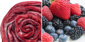 Silk Merino Sliver Fibre - Berries colour