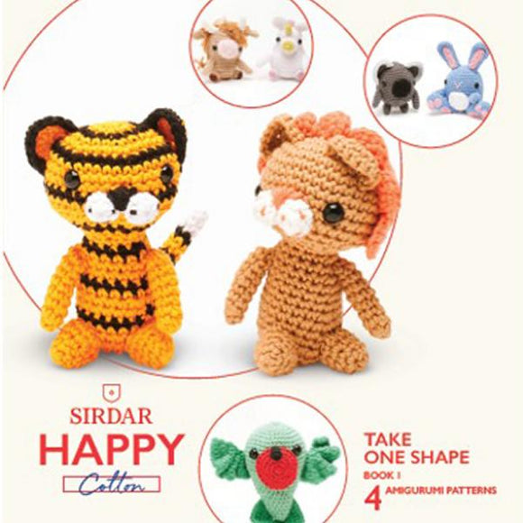 DMC Happy Cotton Pattern Booklet 1 - Amigurumi Lion, Tiger, Unicorn, Cow, Hedgehog, Hummingbird, Bunny and Koala
