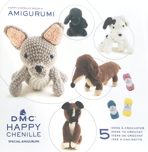 DMC Happy Chenille Pattern Booklet 4 - Amigurumi Puppy Party - Five different puppies to crochet!