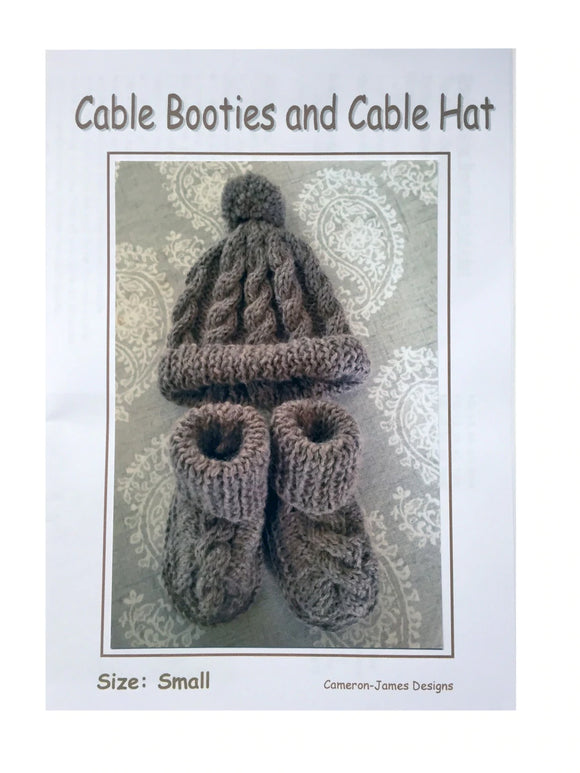 Bootie and Cabled Beanie Kit - includes Merino Bootie Soles