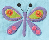 Sue Sprago Pre-cut Wool Kits - Purple Butterfly on Blue