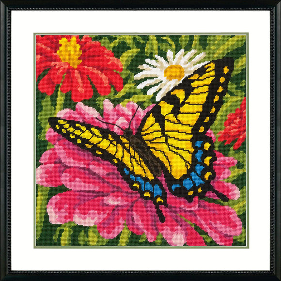 Dimensions Needlepoint Kit - Butterfly on Zinnia