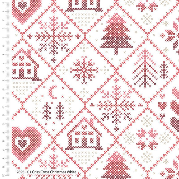 Cross-Stitch Christmas - Criss Cross on White