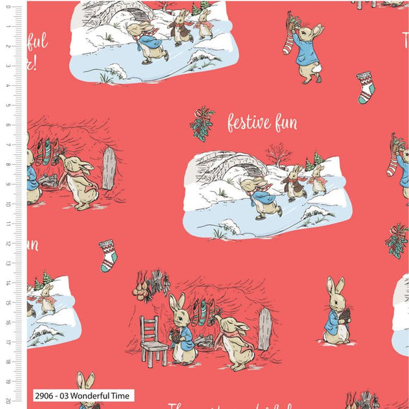 Peter Rabbit Christmas - The Most Wonderful Time of the Year - Wonderful Time on Red