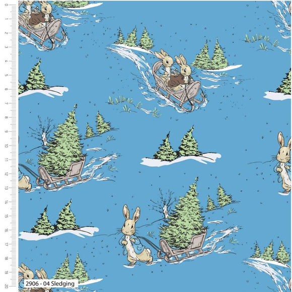 Peter Rabbit Christmas - The Most Wonderful Time of the Year - Sledging on Blue