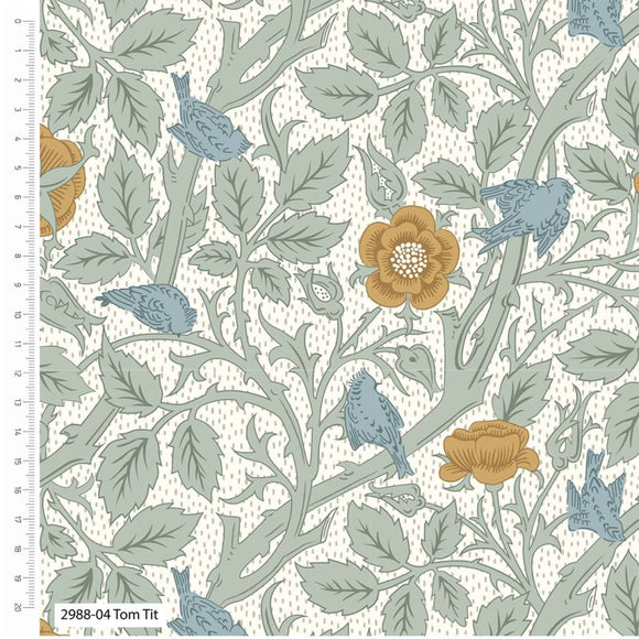 William Morris Nature's Garden Collection - Tom Tit on Off-White