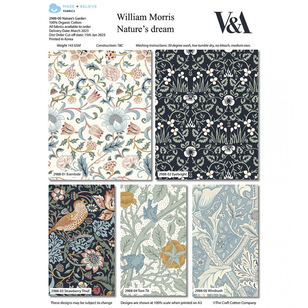William Morris Nature's Garden Collection - Tom Tit on Off-White