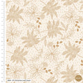 A Quilting fabric with a Christmas leaf design on a cream background