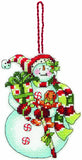 Dimensions Counted Cross Stitch Kit - Snowman with Sweets Christmas Ornament
