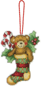 Dimensions Counted Cross Stitch Kit - Teddy Bear Christmas Ornament