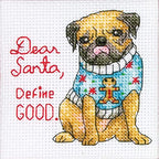 Dimensions Counted Cross Stitch Kit - Four Christmas Pups Ornaments