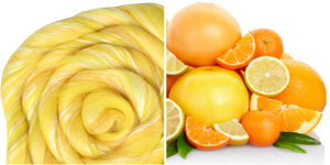 Silk Merino Sliver Fibre - Citrus colour