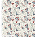 A swatch of a William Morris reproduction fabric for quilting. 