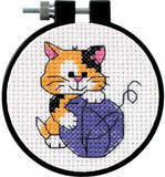 Dimensions Learn A Craft Counted Cross-Stitch Kit - Cute Kitty (includes hoop!)