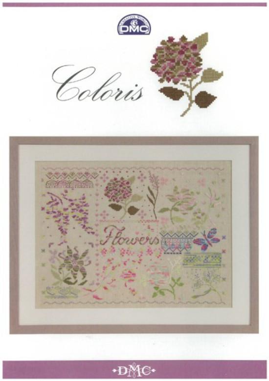 DMC Cross-stitch chart - Coloris Flowers Sampler