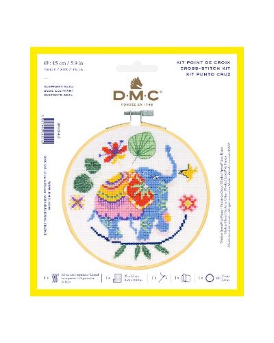 DMC Counted Cross Stitch Kit - Elephant (includes hoop!)