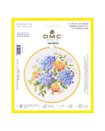 DMC Counted Cross Stitch Kit - Summer Bouquet  (includes hoop!)