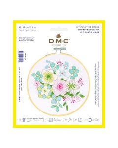 DMC Counted Cross Stitch Kit - Winter Bouquet  (includes hoop!)