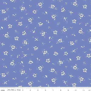 Liberty of London Flower Show Sunrise Collection - Field Rose in White on Blue