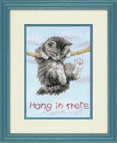 Dimensions Mini Counted Cross Stitch Kit - Hang on Kitty