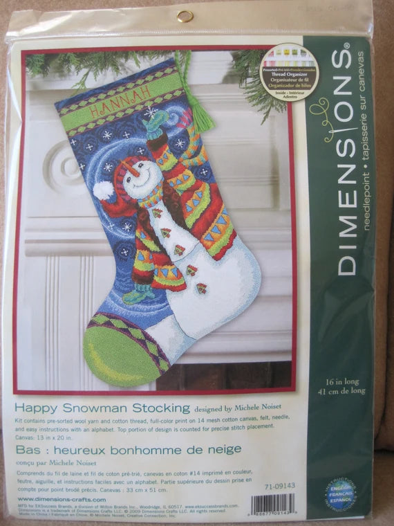 Dimensions Needlepoint Kit - Christmas Stocking Happy Snowman