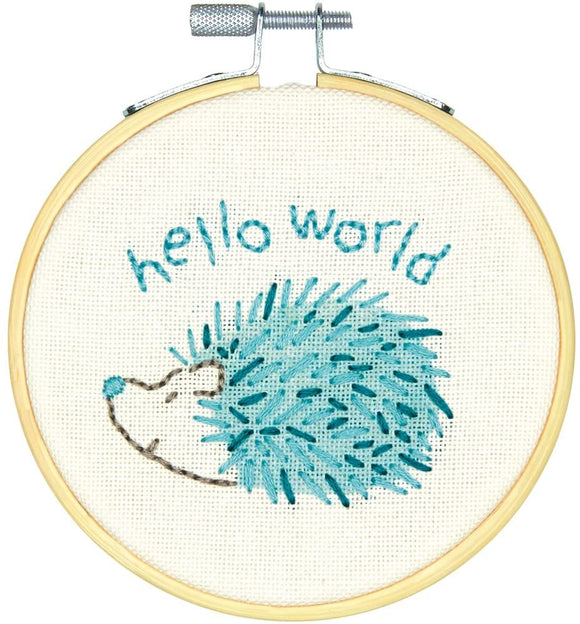Dimensions Embroidery Kit - Hello Hedgehog (includes hoop!)