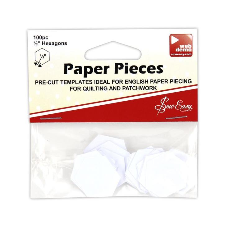 English Paper Piecing - Paper Hexagons 0.50 inches x 100 pieces
