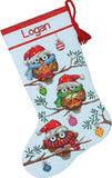 Dimensions Counted Cross Stitch Kit - Christmas Stocking Holiday Hooties