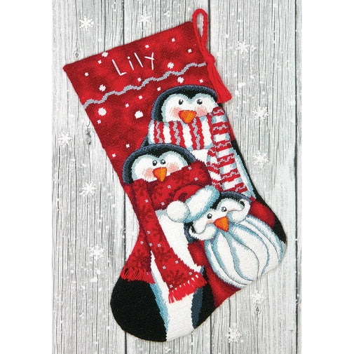 Dimensions Needlepoint Kit - Christmas Stocking Holiday Penguins