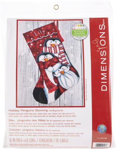 Dimensions Needlepoint Kit - Christmas Stocking Holiday Penguins