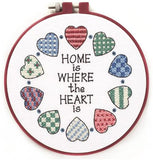 Dimensions Learn A Craft Stamped Cross-Stitch Kit - Home is Where the Heart Is (includes hoop!)