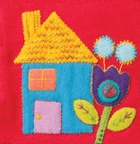 Sue Sprago Pre-cut Wool Kits - Blue House on Red