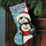 Dimensions Needlepoint Kit - Christmas Stocking Hugging Penguins