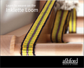 A booklet cover for 'Learn to Weave on the Inklette Loom' featuring a close-up of a weaving loom with a striped weaving pattern on the fabric.