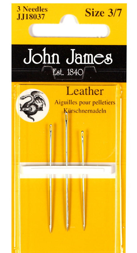 John James - 3 Leather needles - for leather, or luggage/suitcase repair