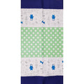 Japenese imported fabric panel for making a tote bag, with graphic animals in blue, green & natural.