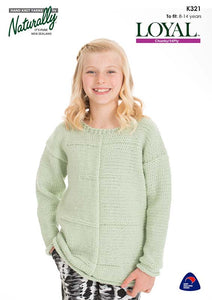 Naturally Knitting Pattern K321 - Girls oversize pullover in 14-ply / Chunky for ages 8 to 14 years