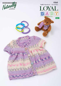 Naturally Knitting Pattern K365 - Baby's Short Sleeved Dress in 4-ply / Fingering for ages Newborn to 18 months