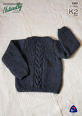 Naturally Knitting Pattern K501 - Children's Pullover with Cable Pattern in 12-ply / Aran weight for ages 2 to 8 years