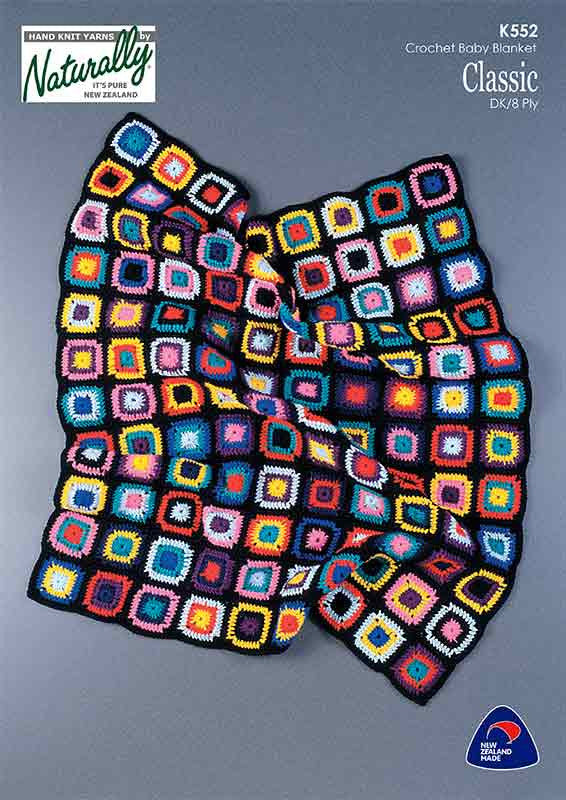 Naturally Crochet Pattern K552 - Baby Blanket / Throw in 8-ply / DK