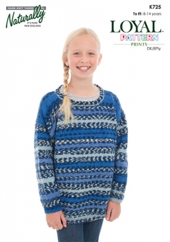Naturally Knitting Pattern K725 - Girls 'Boyfriend' jumper in 8-ply / DK for ages 8-14