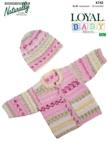 Naturally Knitting Pattern K742 - Babies Cardigan and Hat in 4-ply / Fingering for ages 0 to 18 months