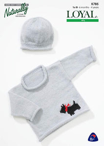 Naturally Knitting Pattern K785 - Babies/Childrens Pullover and Hat in 4-ply / Fingering for ages 6 months to 4 years