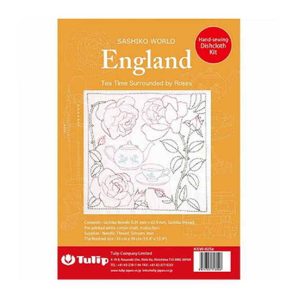 Sashiko - Tulip Sashiko World Kit - England Tea Time Surrounded by Roses