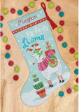 Dimensions Counted Cross Stitch Kit - Christmas Stocking Llama in Winter