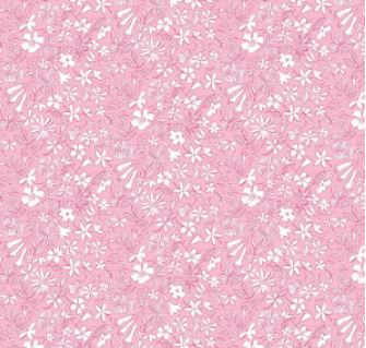 A Quilt fabric from the Liberty of London Riviera 2022 Collection, featuring a summer sketch design in pink with white flowers.